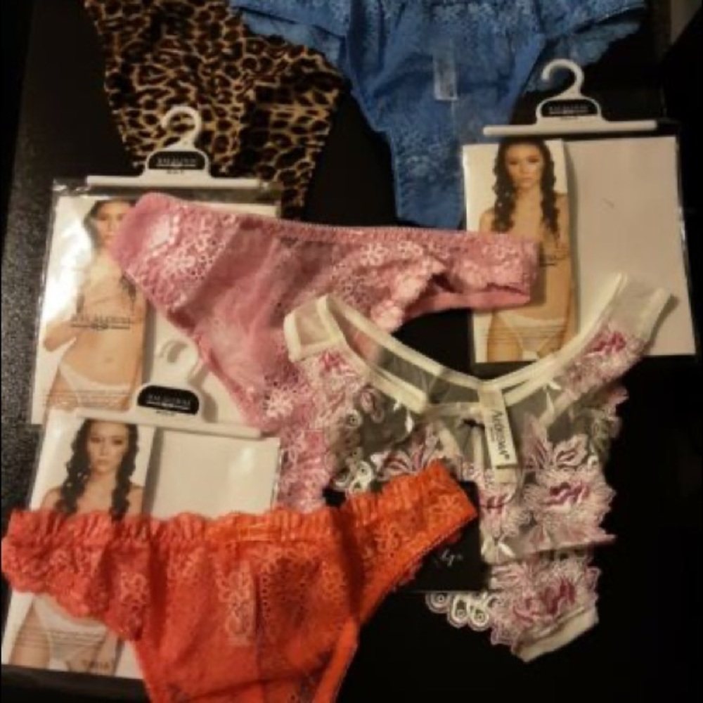 ACOUSMA French Lux Lingerie Paris Brazilian Floral Nylon Thongs 🇫🇷